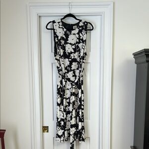 Floral Black and White Dress